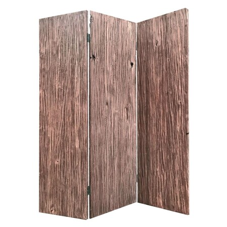 Palacedesigns 53 x 2 x 72 in. Brown Wood Woodland Screen with 3 Panel PA3092252